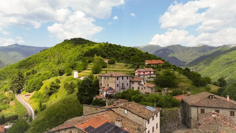 Sillico e le montagne dall'alto